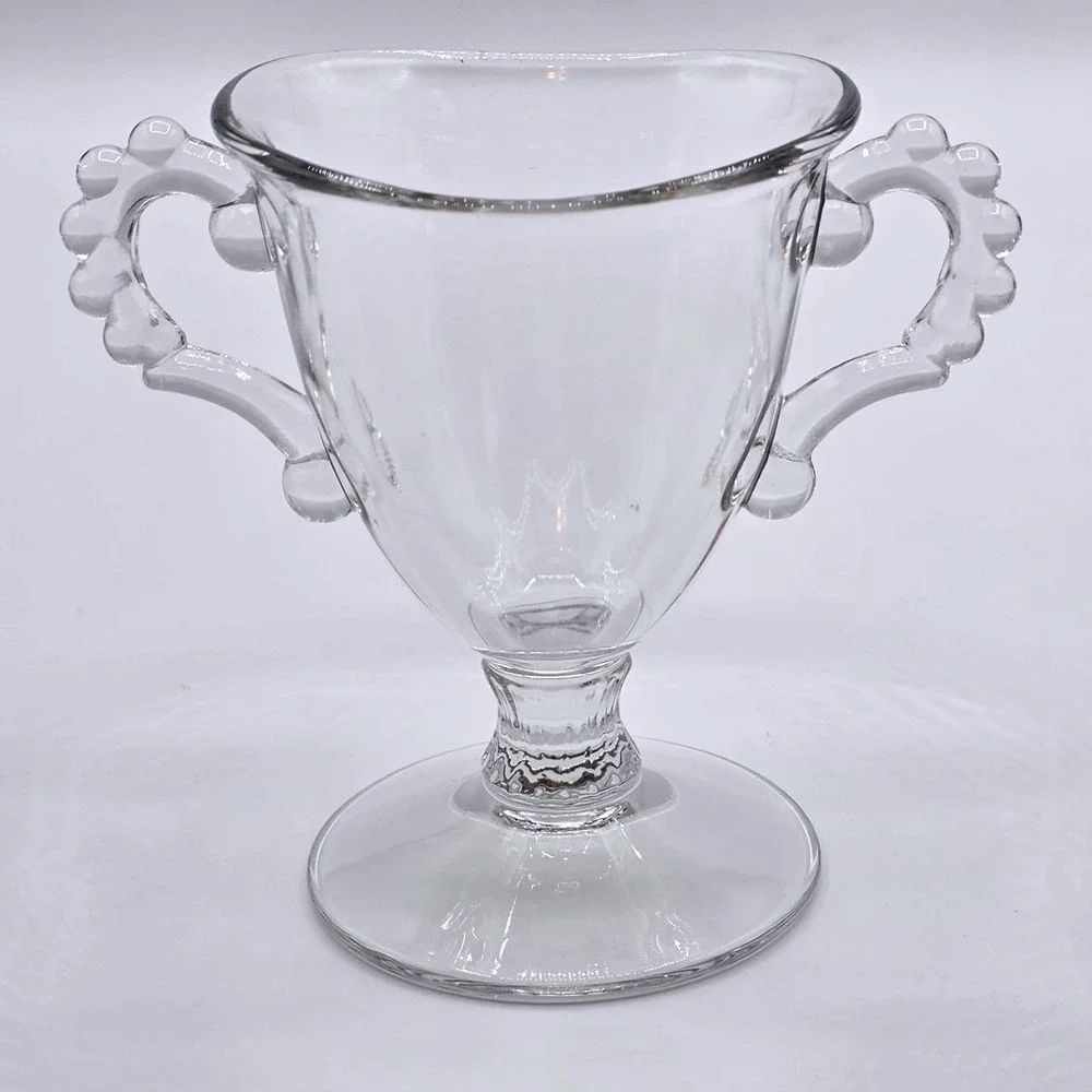 Vintage Imperial Glass Candlewick Creamer Sugar Bowl and Underplate Set 3pc